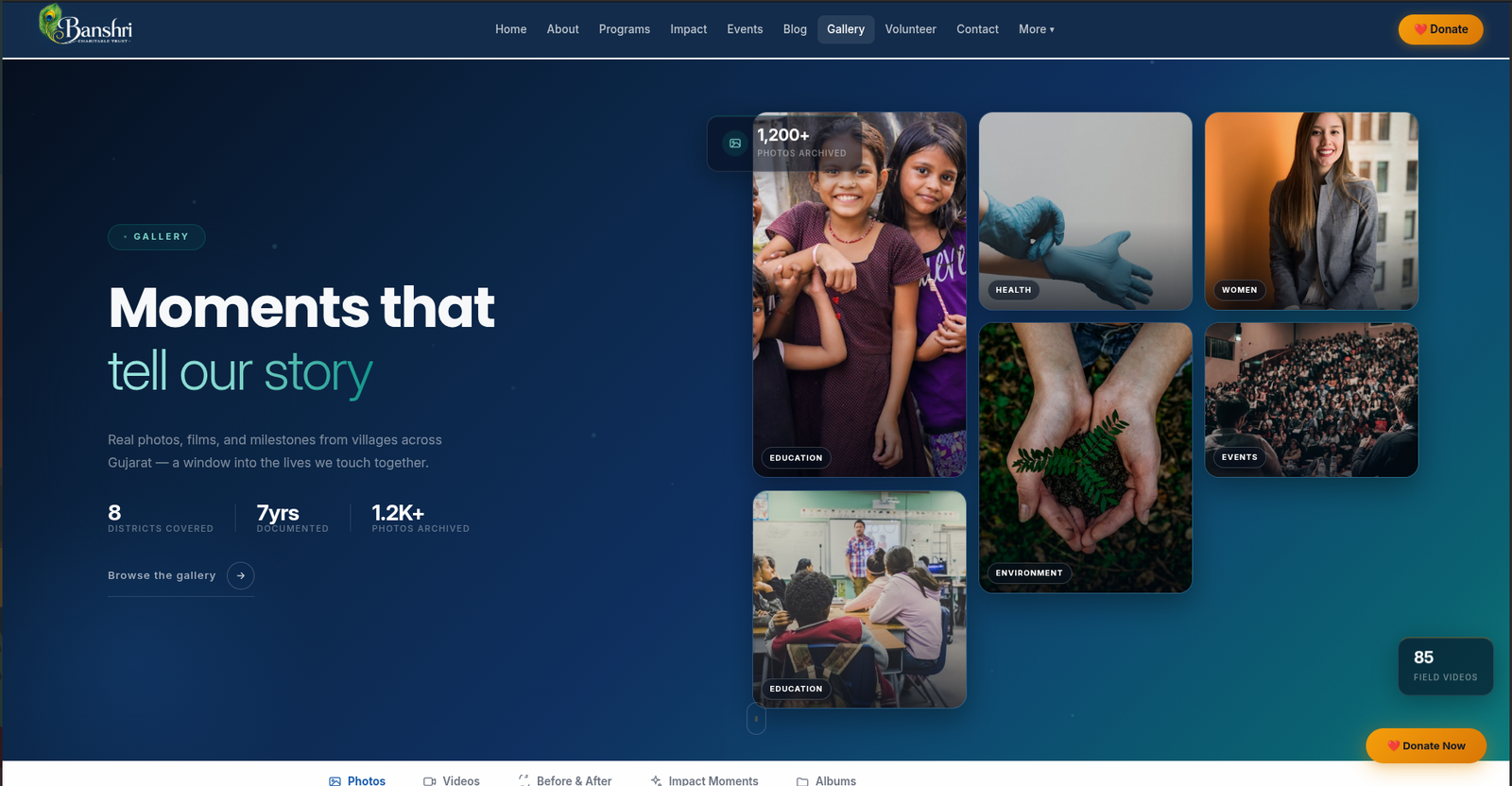 Bansari Charitable Trust - screen 1