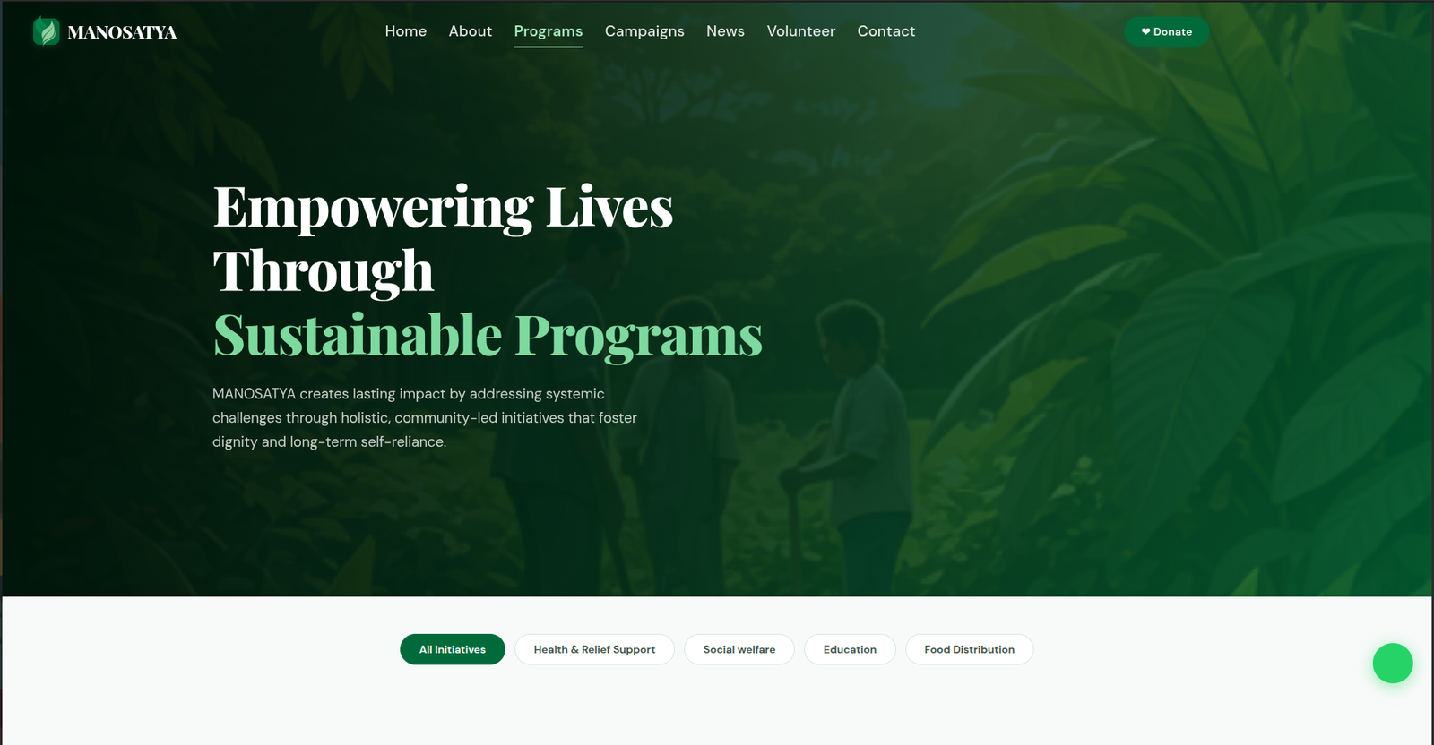 Mansosatya Charitable Trust - screen 2